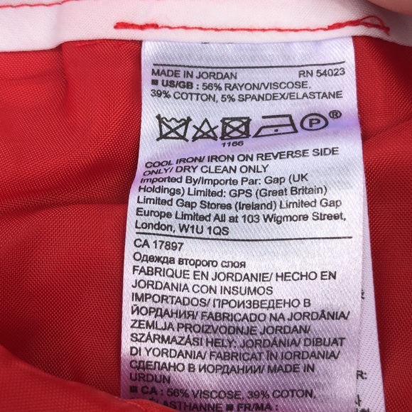 Banana Republic Sloan pants.  Red. Size 6. - Picture 3 of 4